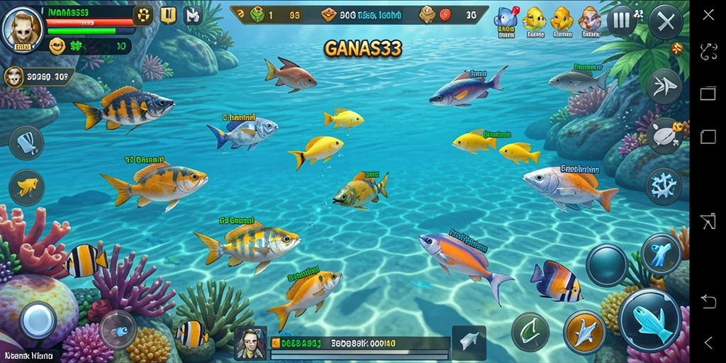 Screenshot menampilkan aksi seru dalam Tembak Ikan di GANAS33.