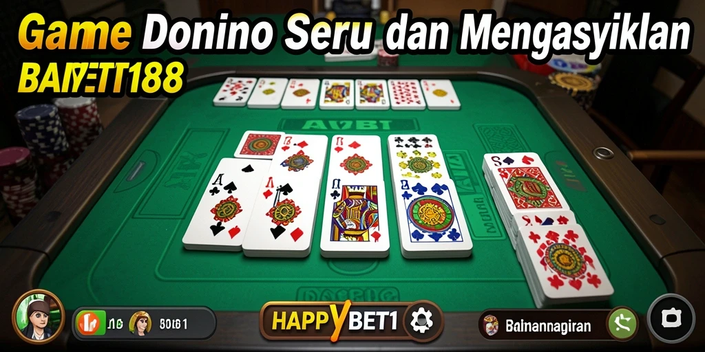 Screenshot gameplay HAPPYBET188 yang menunjukkan aksi seru permainan Domino.