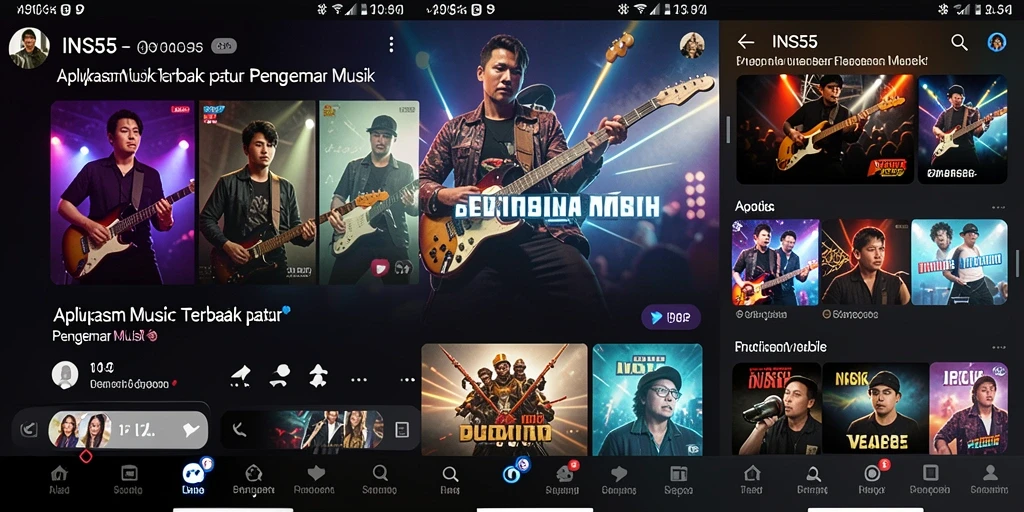 Tampilan gameplay INS55 yang menampilkan pengguna saat menikmati musik.