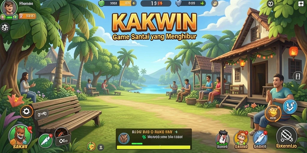 Screenshot gameplay <strong>KAKWIN</strong> menunjukkan suasana ceria dan menyenangkan.