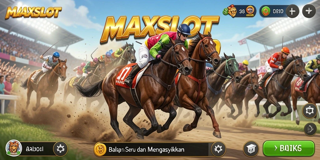 Tampilan gameplay seru dari MAXSLOT yang penuh aksi balapan.
