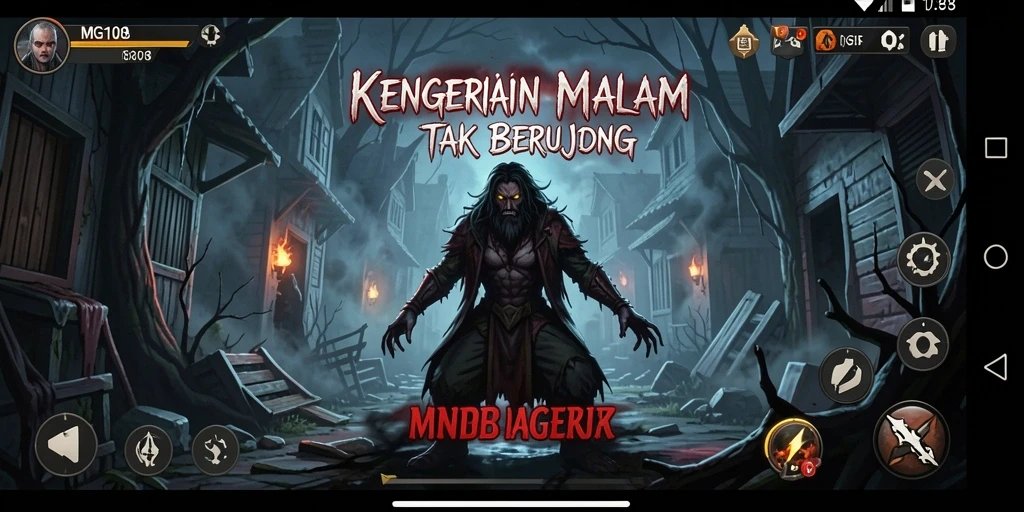 Tampilan gameplay menyeramkan dari MG108 dengan suasana mencekam.