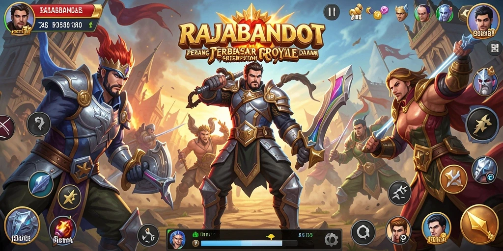Tampilan gameplay RAJABANDOT yang seru dan mendebarkan di arena pertempuran.