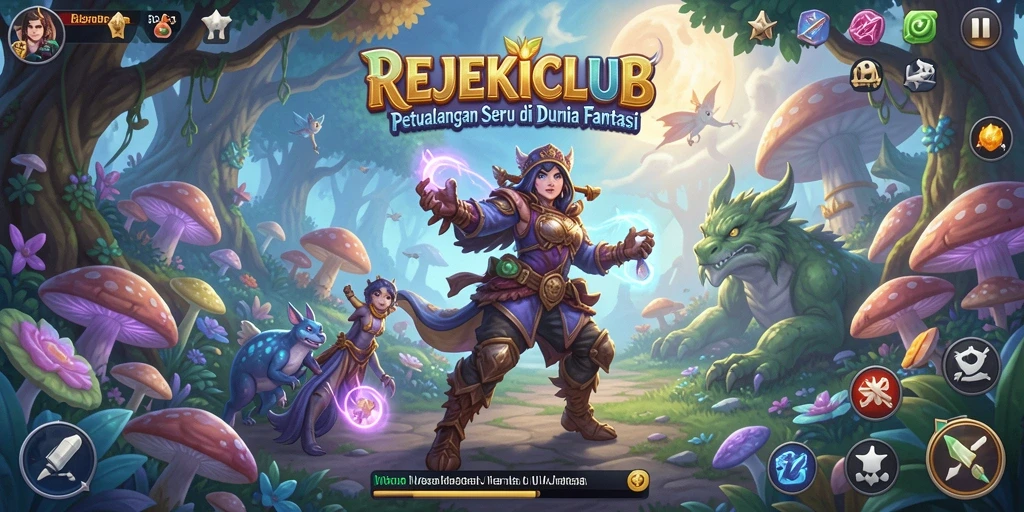 Gameplay REJEKICLUB yang penuh aksi dan petualangan.