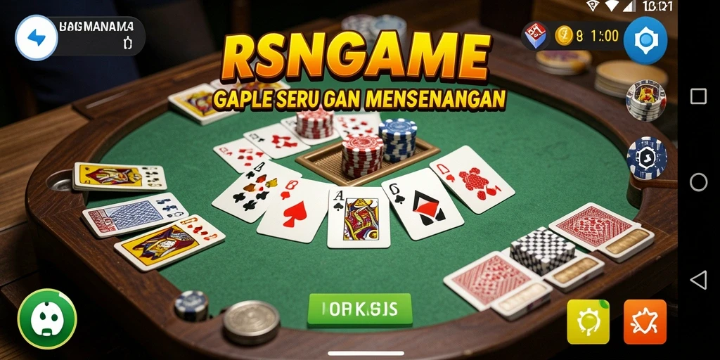 Tampilan gameplay seru RSNGAME dalam permainan Gaple.