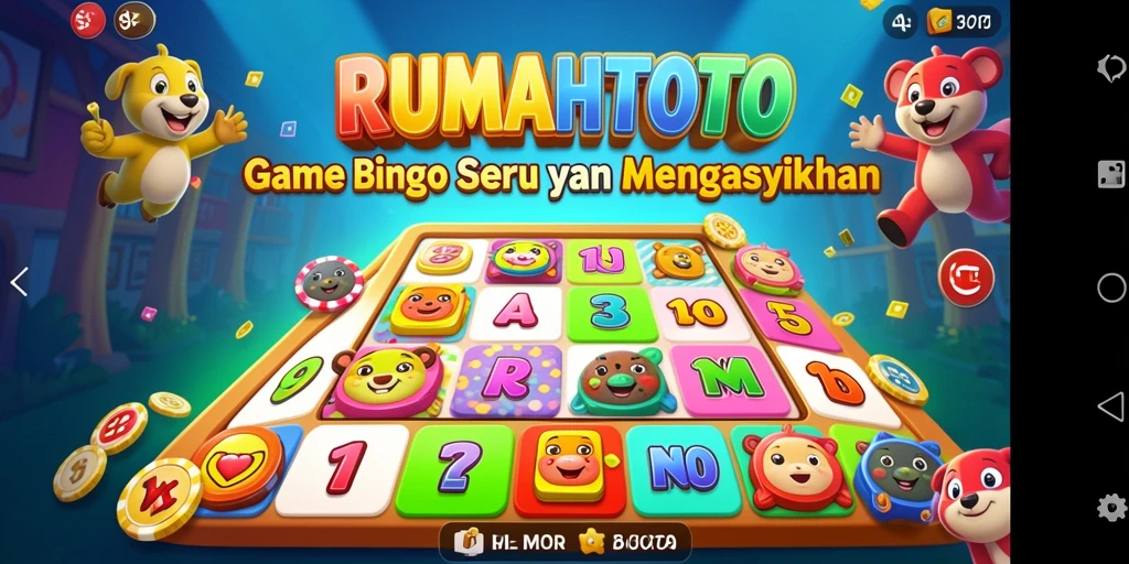 Tampilan utama RUMAHTOTO menampilkan gameplay Bingo yang seru.