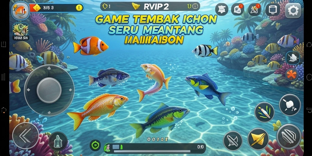 Tampilan screenshot gameplay Tembak Ikan yang seru.