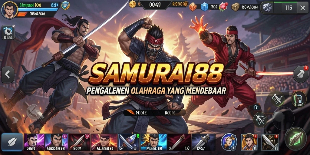 Tampilan gameplay mendebarkan SAMURAI88 dengan aksi olahraga intens.